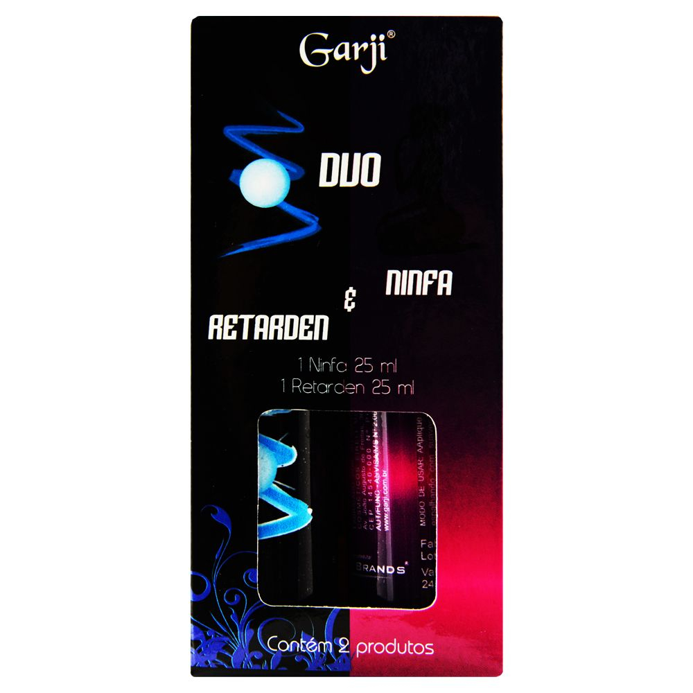 Caixa do Duo Gel Retardante Retarden e Gel Adstringente Ninfa com os dois frascos vis�veis na embalagem