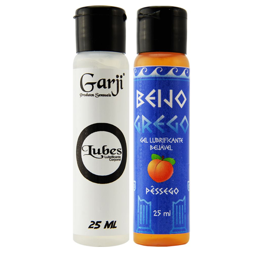 Duo Gel Beijo Grego P�ssego e Lubrificante Neutro Garji, frascos individuais