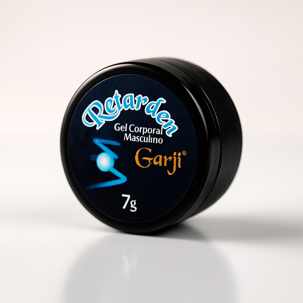 Gel Retardante Retarden 7g em sua embalagem preta com a marca Garji e a indica��o de 7g