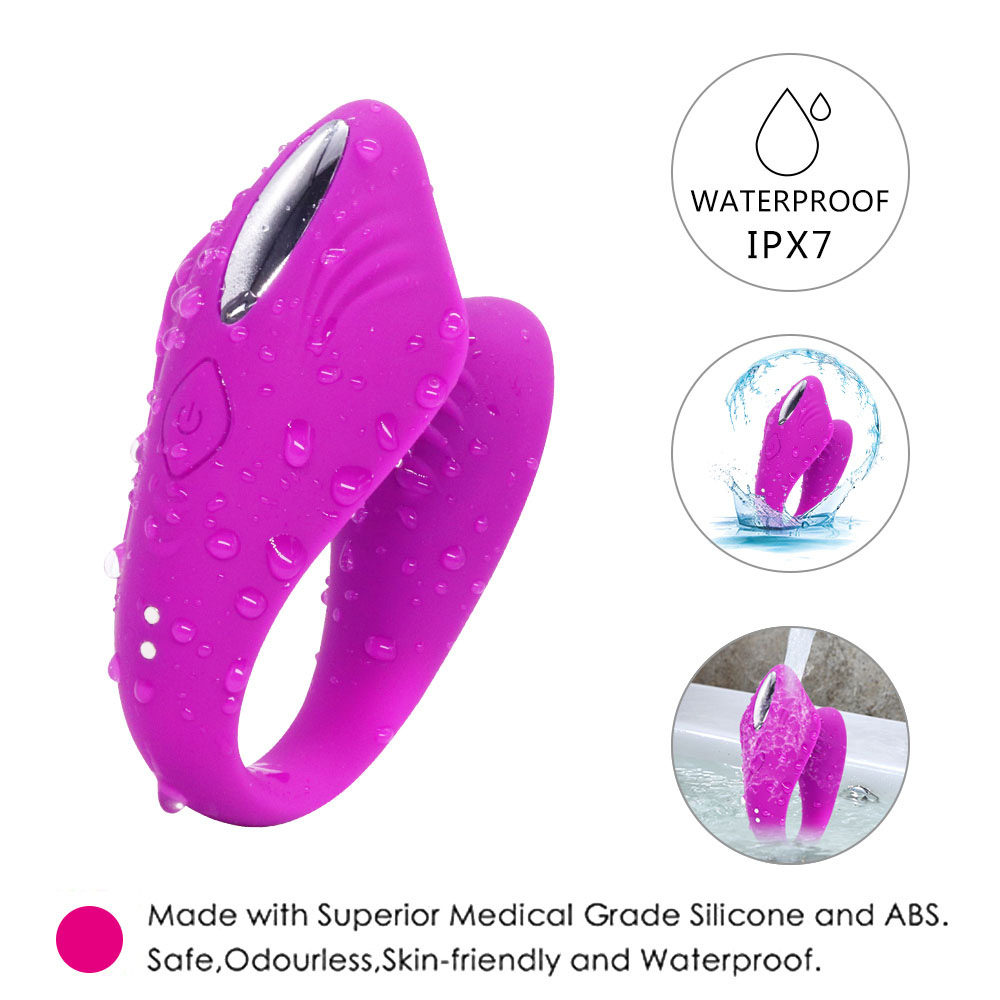 Vibrador para Casal Recarreg�vel em Silicone com 12 Vibra��es e Controle sem Fio Ela Roxo | Foto 05