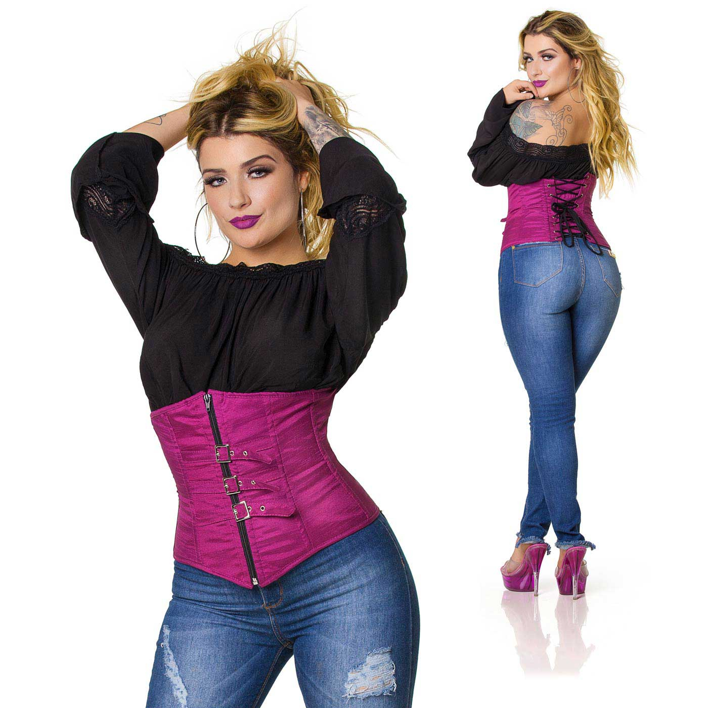 Corselet Fivela Vinho | Foto 03