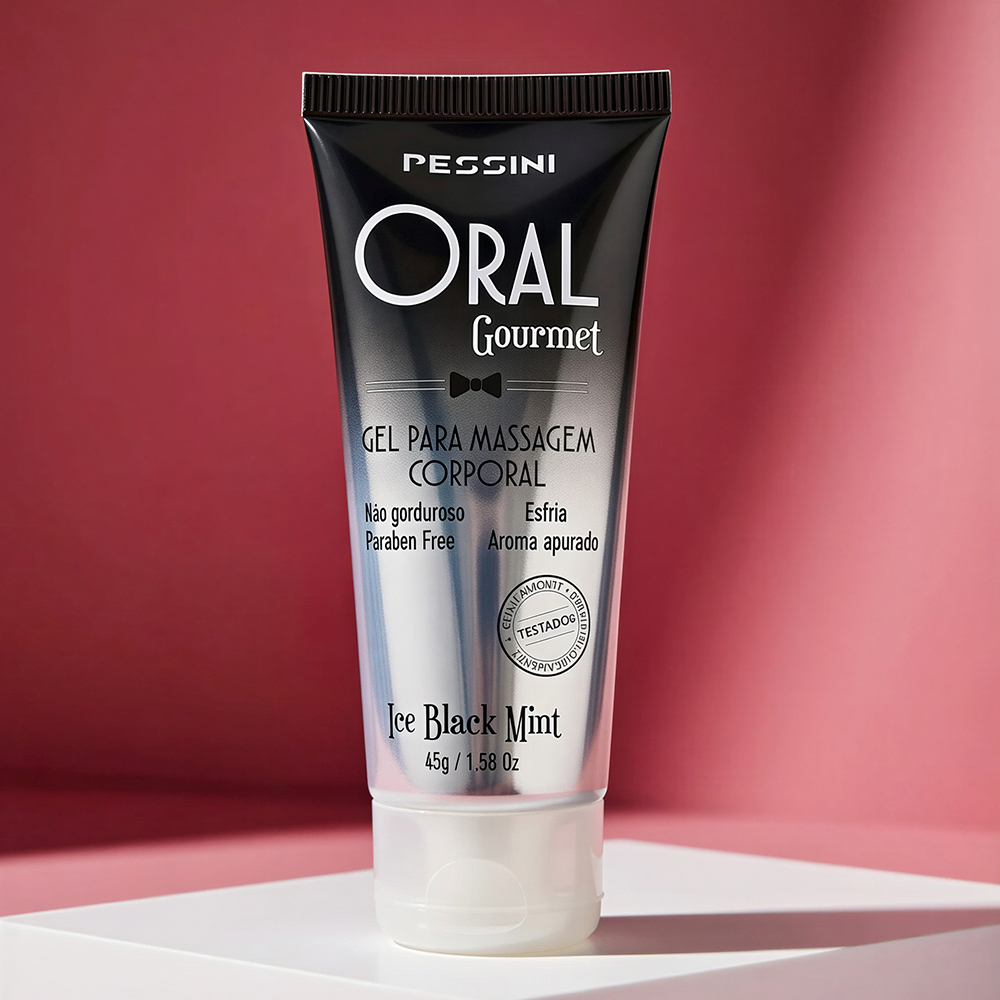 Gel para Sexo Oral que Esfria Beij�vel Oral Gourmet Ice Black Mint 45g - Imagem Principal