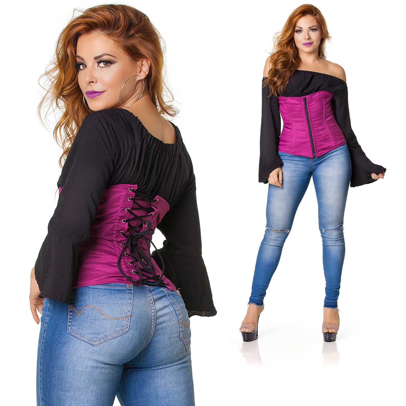 Corselet Simples Vinho | Foto 04