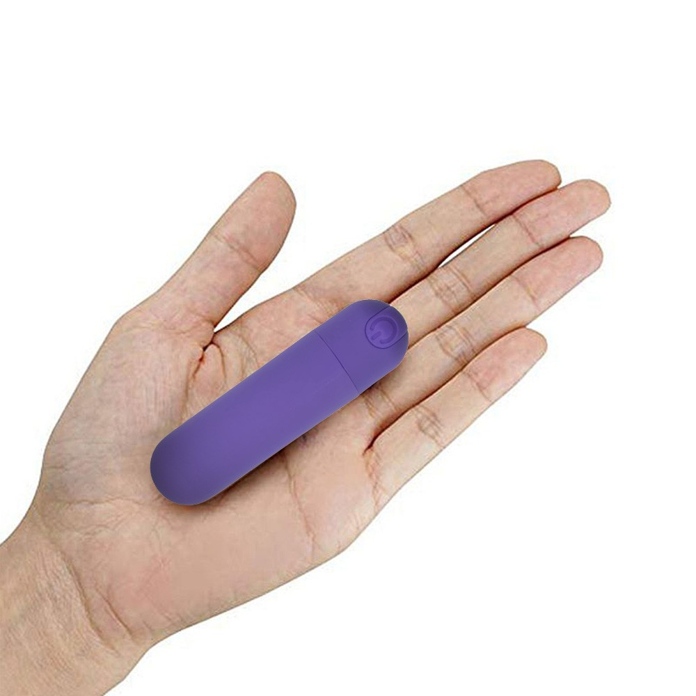 Vibrador Bullet Recarreg�vel em Silicone (Toque Aveludado) 10 Vibra��es Roxo | Foto 04