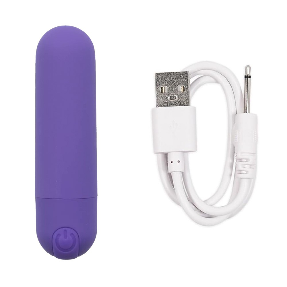 Vibrador Bullet Recarreg�vel em Silicone (Toque Aveludado) 10 Vibra��es Roxo | Foto 05