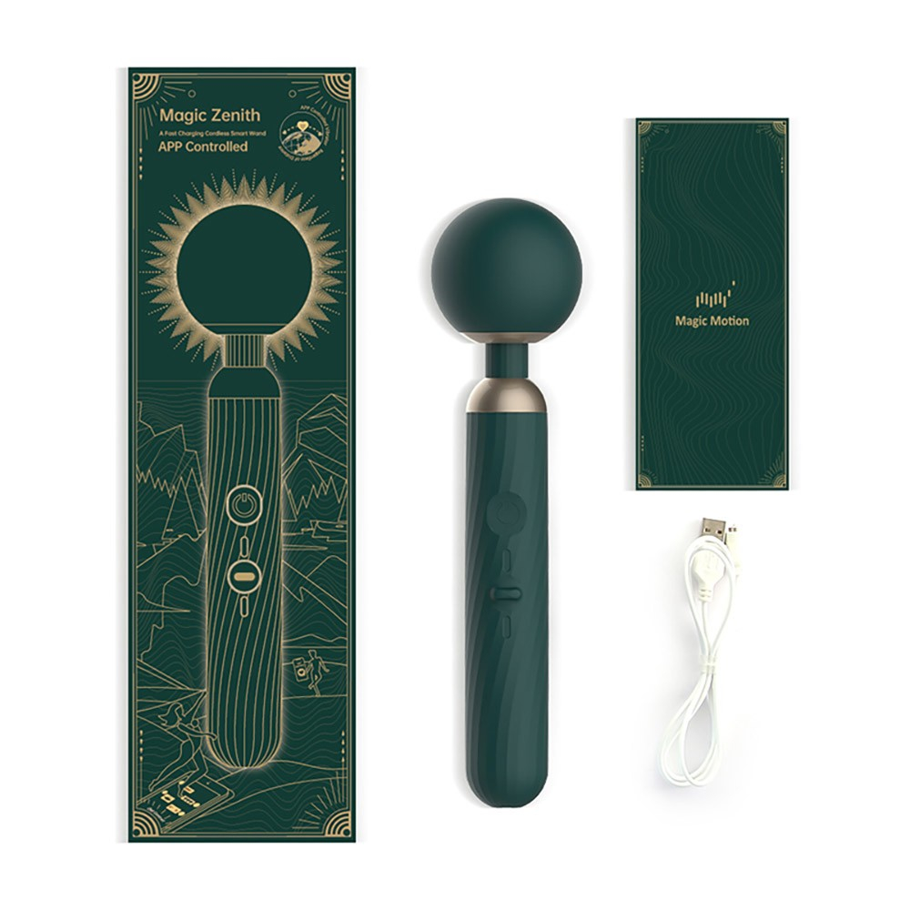 Massageador er�tico verde Magic Motion com embalagem e cabo USB
