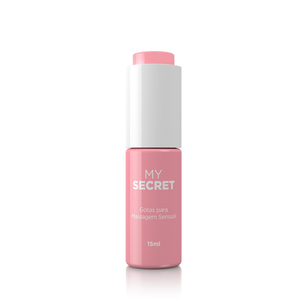 Frasco de Gel Excitante Feminino My Secret 15ml fechado, exibindo r�tulo e design minimalista