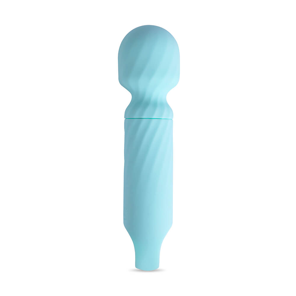 Massageador Er�tico em Silicone Recarreg�vel 12 Modos de Vibra��o Dengo Azul - Vista frontal do massageador Dengo Azul