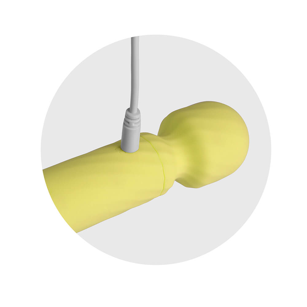 Massageador Er�tico em Silicone Recarreg�vel 12 Modos de Vibra��o Dengo Amarelo | Foto 04