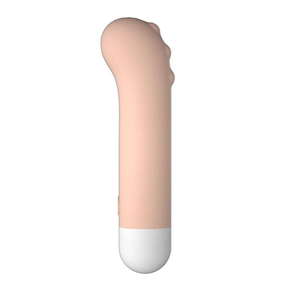 Vibrador Ponto G em Silicone Recarreg�vel Monster Bege - Vista lateral