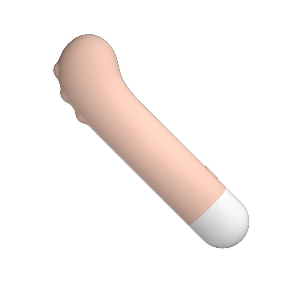 Vibrador Ponto G em Silicone (Toque Aveludado) Recarreg�vel com 10 Vibra��es Monster Bege | Foto 04