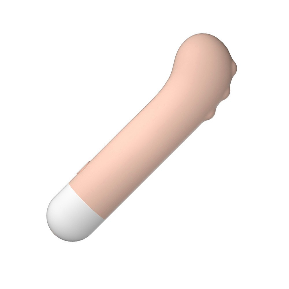 Vibrador Ponto G em Silicone (Toque Aveludado) Recarreg�vel com 10 Vibra��es Monster Bege | Foto 05
