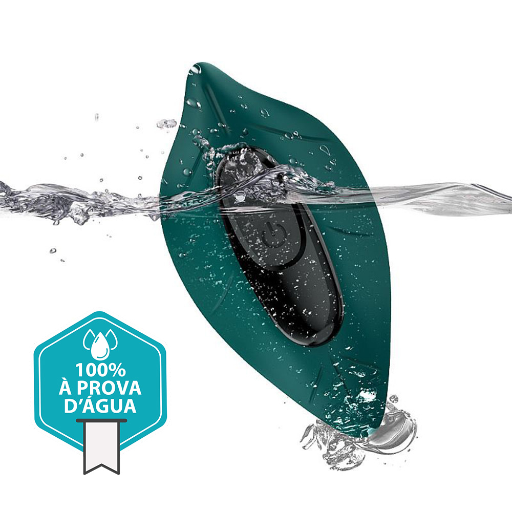 Vibrador para Clit�ris Recarreg�vel em Silicone com 9 Vibra��es e Controle sem Fio Leaf Verde | Foto 04