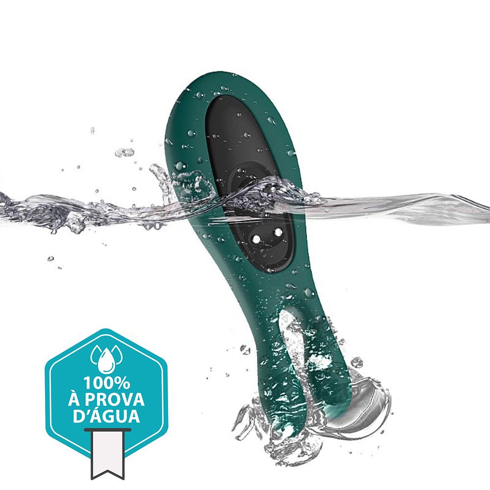Vibrador para Clit�ris Recarreg�vel em Silicone Toque Aveludado com 9 Vibra��es Rabbit Verde | Foto 04