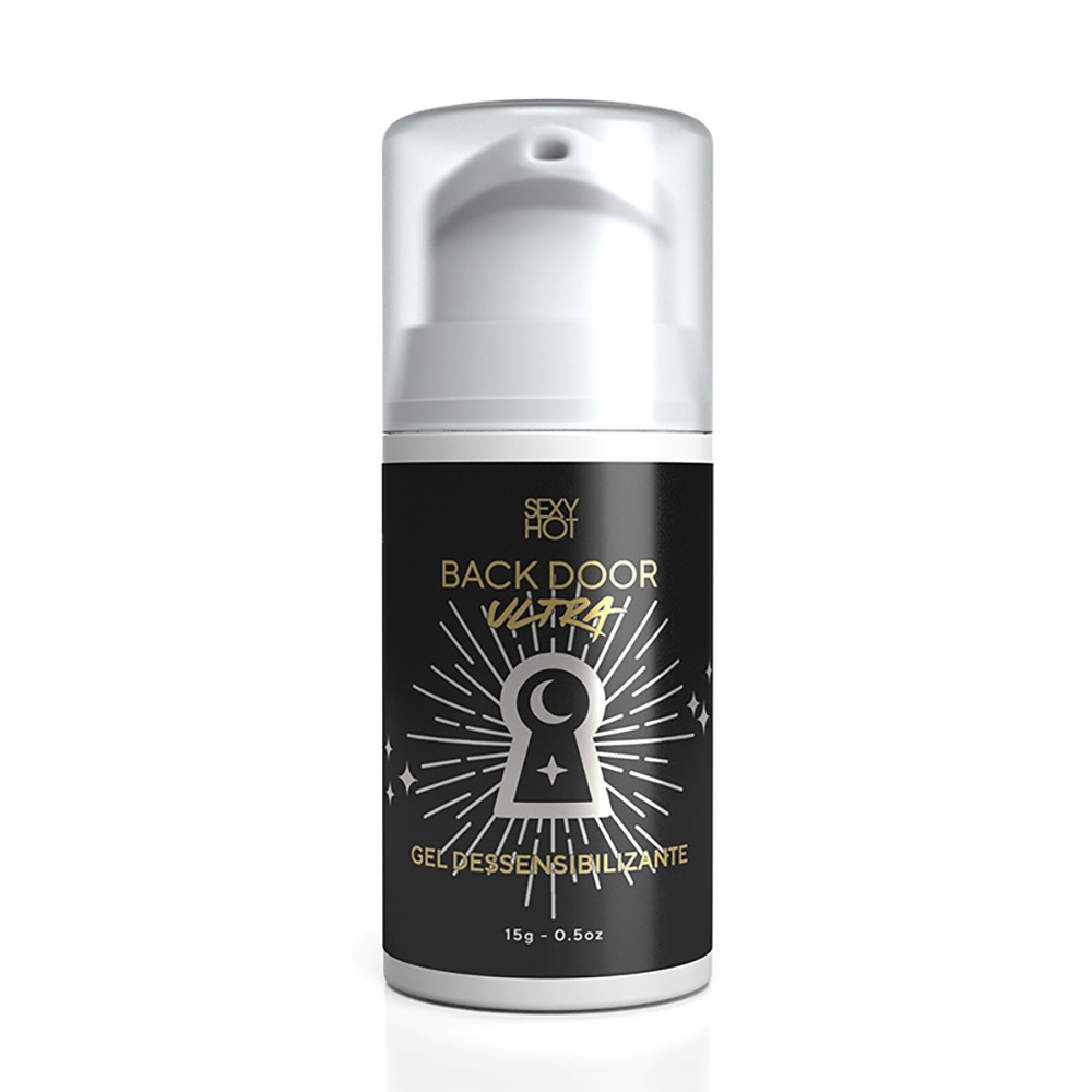 Gel para Sexo Anal Dessensibilizante Back Door Ultra 15g | Frasco em destaque