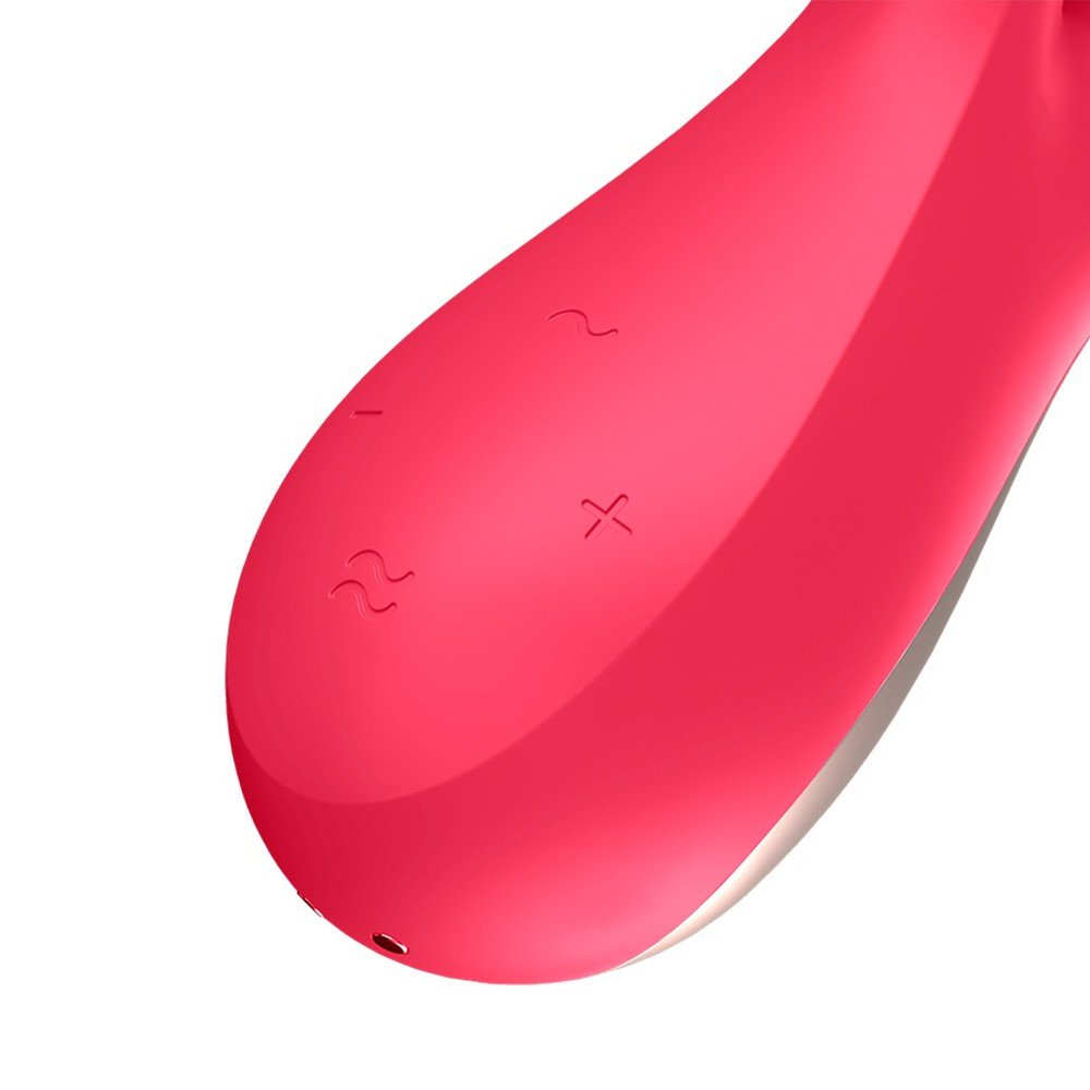 Vibrador Duplo em Silicone Recarreg�vel Multivelocidade Mono Flex Rosa | Foto 05