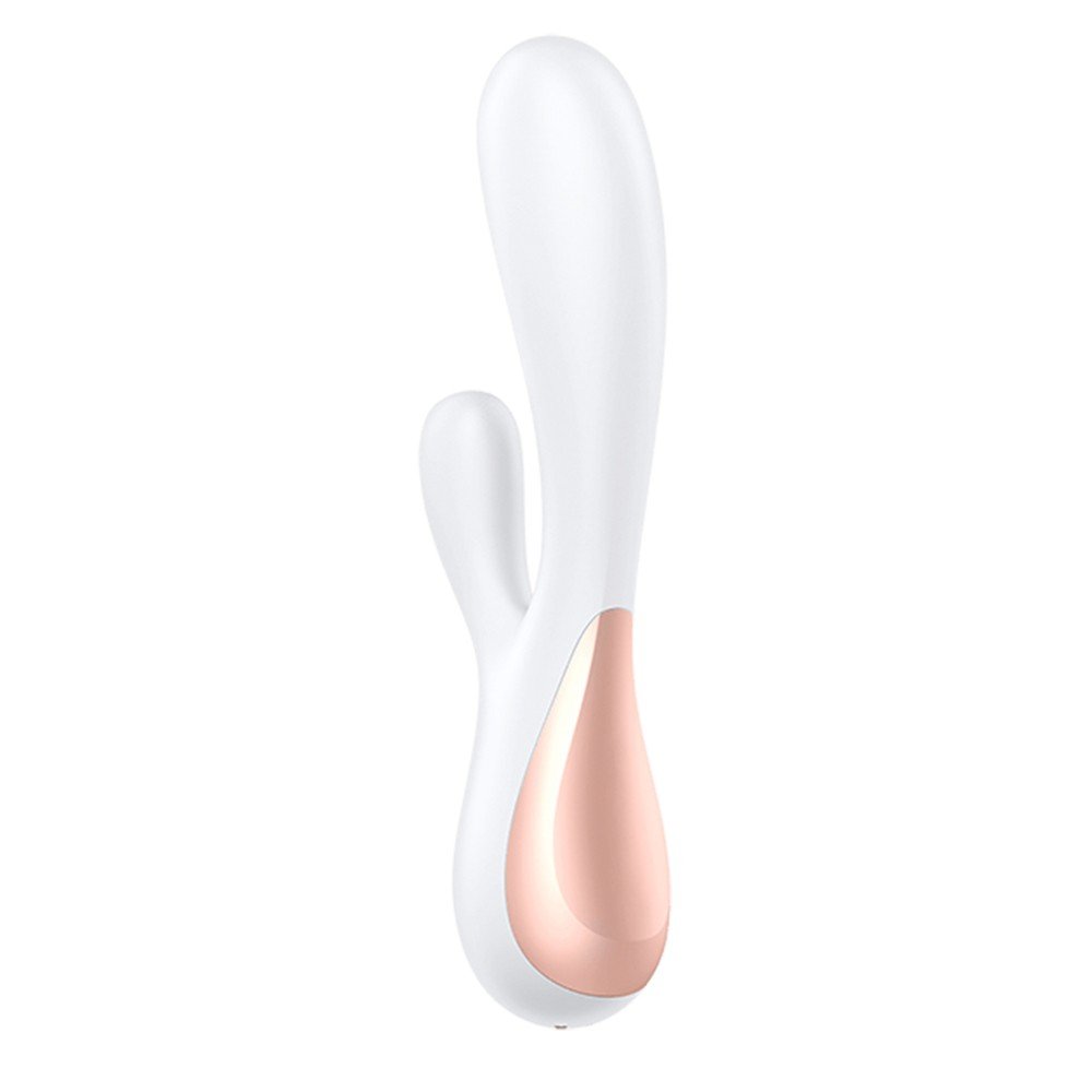 Vibrador Duplo em Silicone Recarreg�vel Multivelocidade Mono Flex Branco | Foto 04