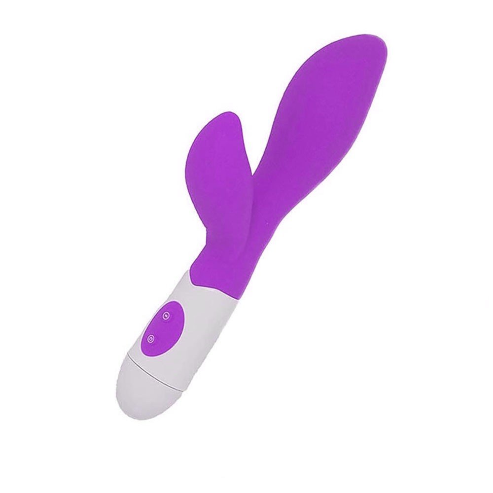 Vibrador Duplo em Silicone (Toque Aveludado) com 30 Vibra��es Brid Roxo | Foto 05