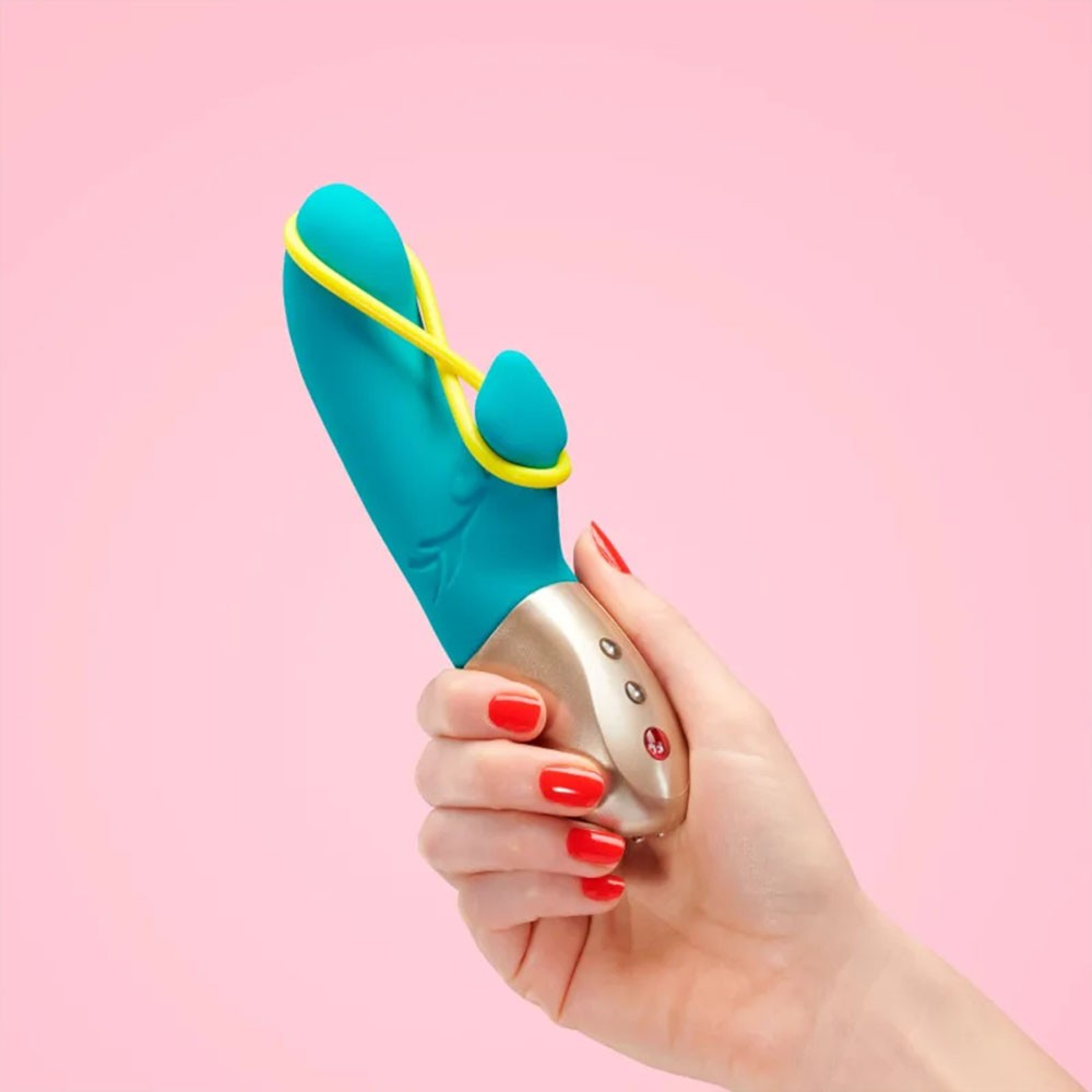 Vibrador Duplo em Silicone Recarreg�vel Amorino Azul | Foto 02