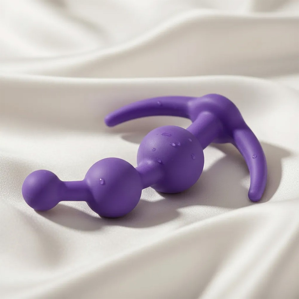 Plug Anal em Silicone Balls Roxo com gotas de �gua
