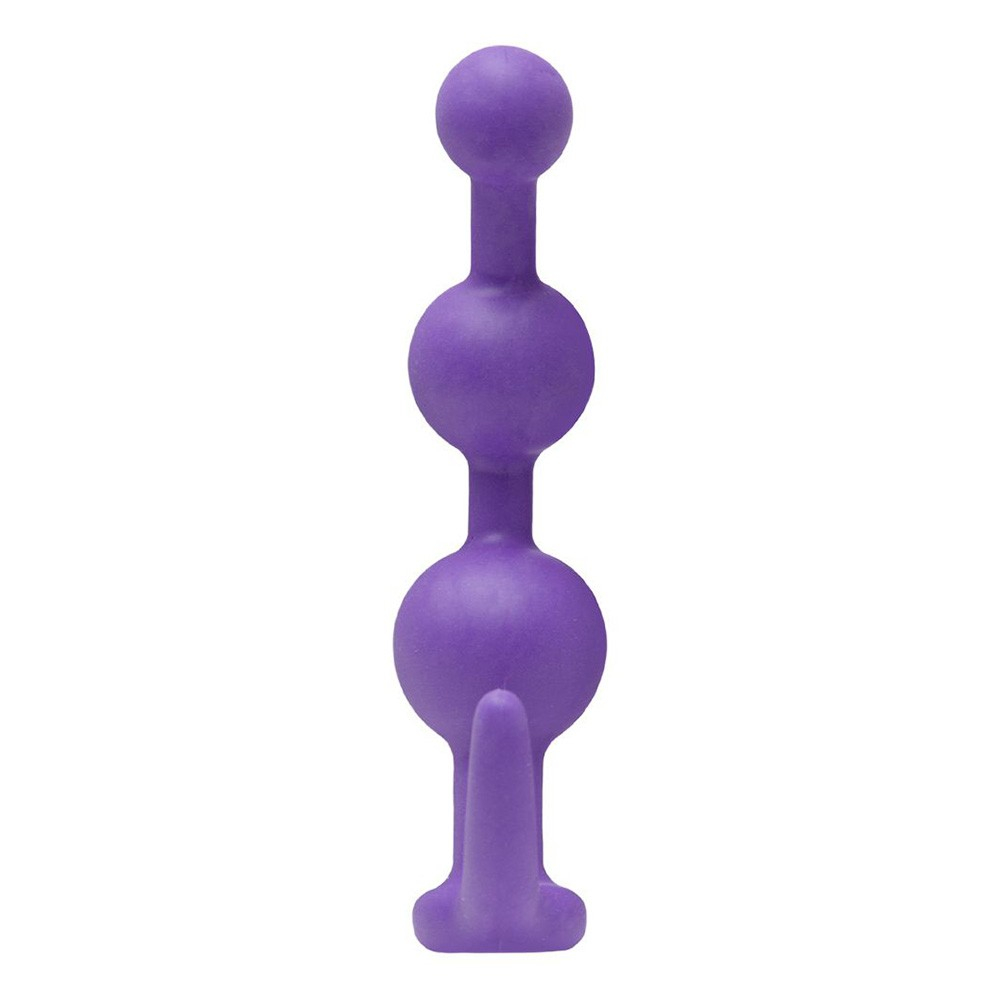 Plug Anal em Silicone Balls Roxo em vista posterior