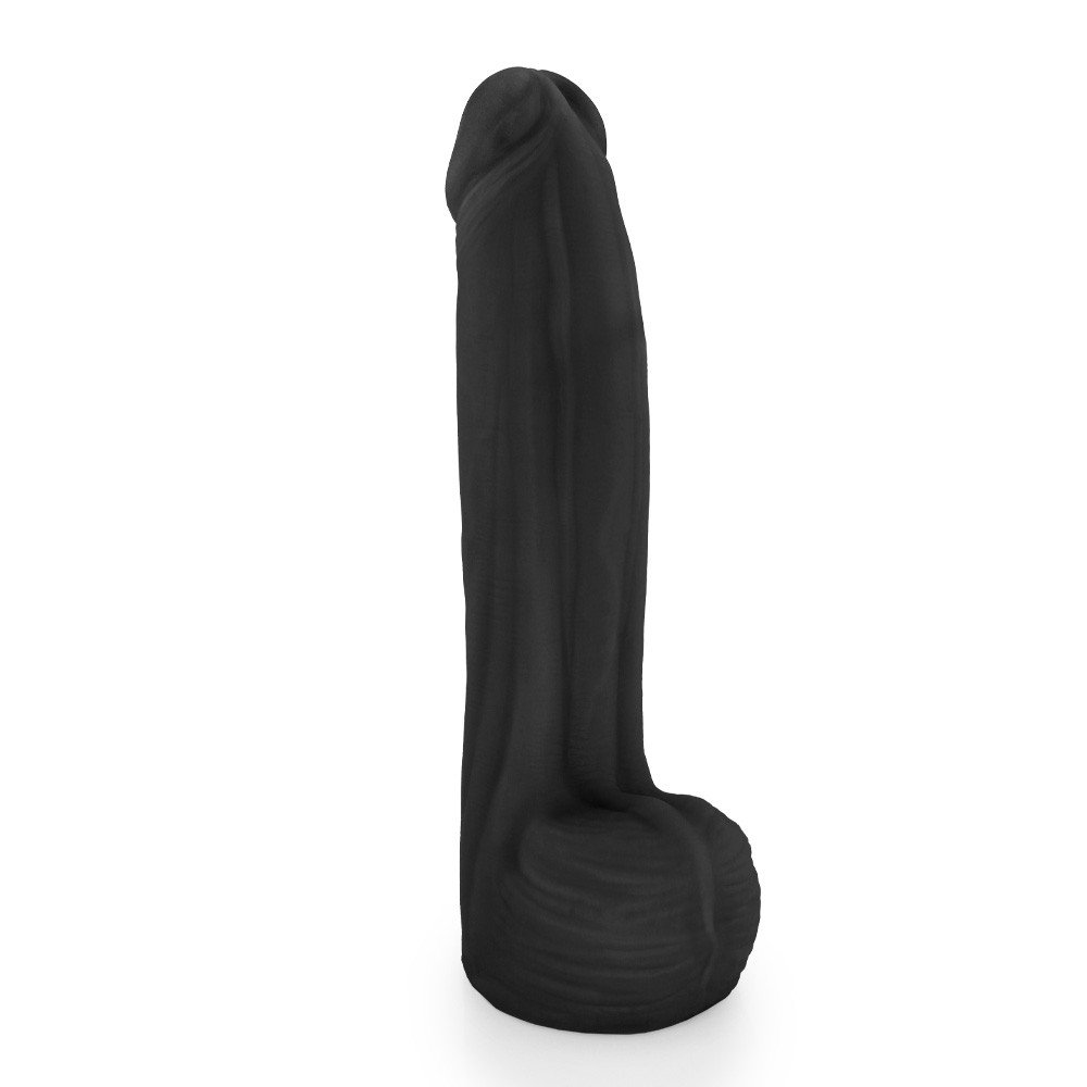 P�nis Real�stico com Escroto Bitelo em PVC Flex�vel - vis�o lateral