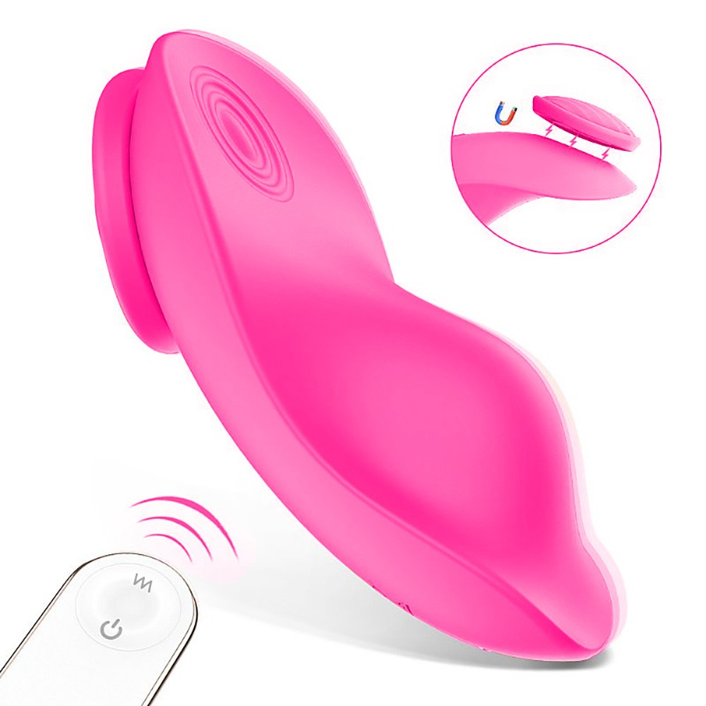 Vibrador para Clit�ris Recarreg�vel 9 Vibra��es com Controle sem Fio Leaf Pink com imagem do carregador magn�tico