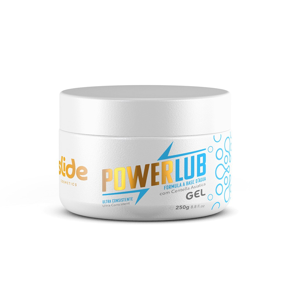 Kit PowerLub Gel, frasco de lubrificante em vista frontal destacando o r�tulo e informa��es do produto