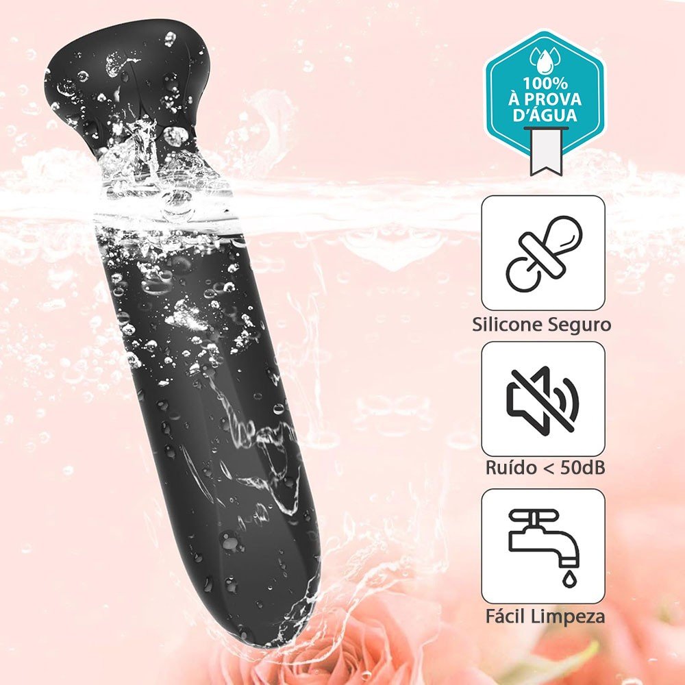 Vibrador Bullet Recarreg�vel em Silicone com 7 Vibra��es e 3 Intensidades Neo Preto | Foto 04