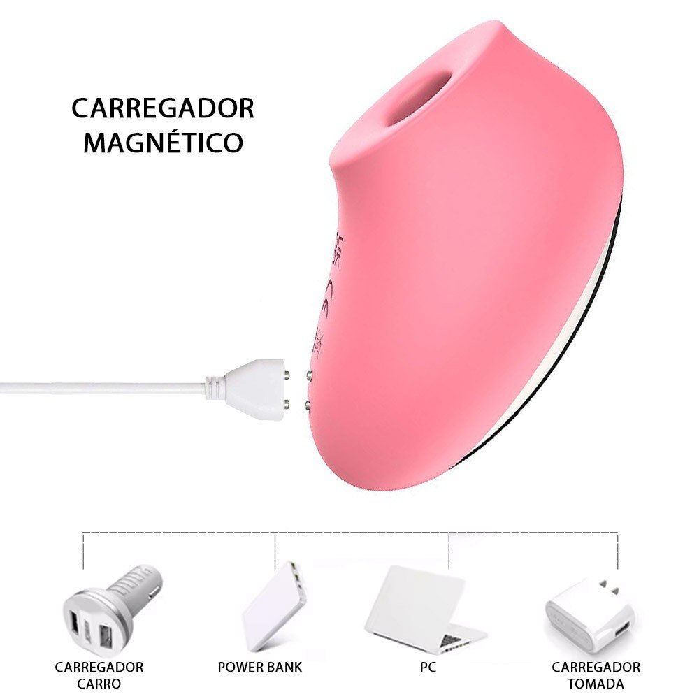 Pulsador de Clit�ris Recarreg�vel em Silicone com 10 Pulsa��es Ziza Rosa | Foto 05
