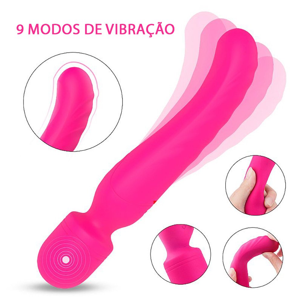 Massageador Er�tico Recarreg�vel em Silicone com 9 Vibra��es e Aquecimento Iris Pink | Design ergon�mico e aquecimento