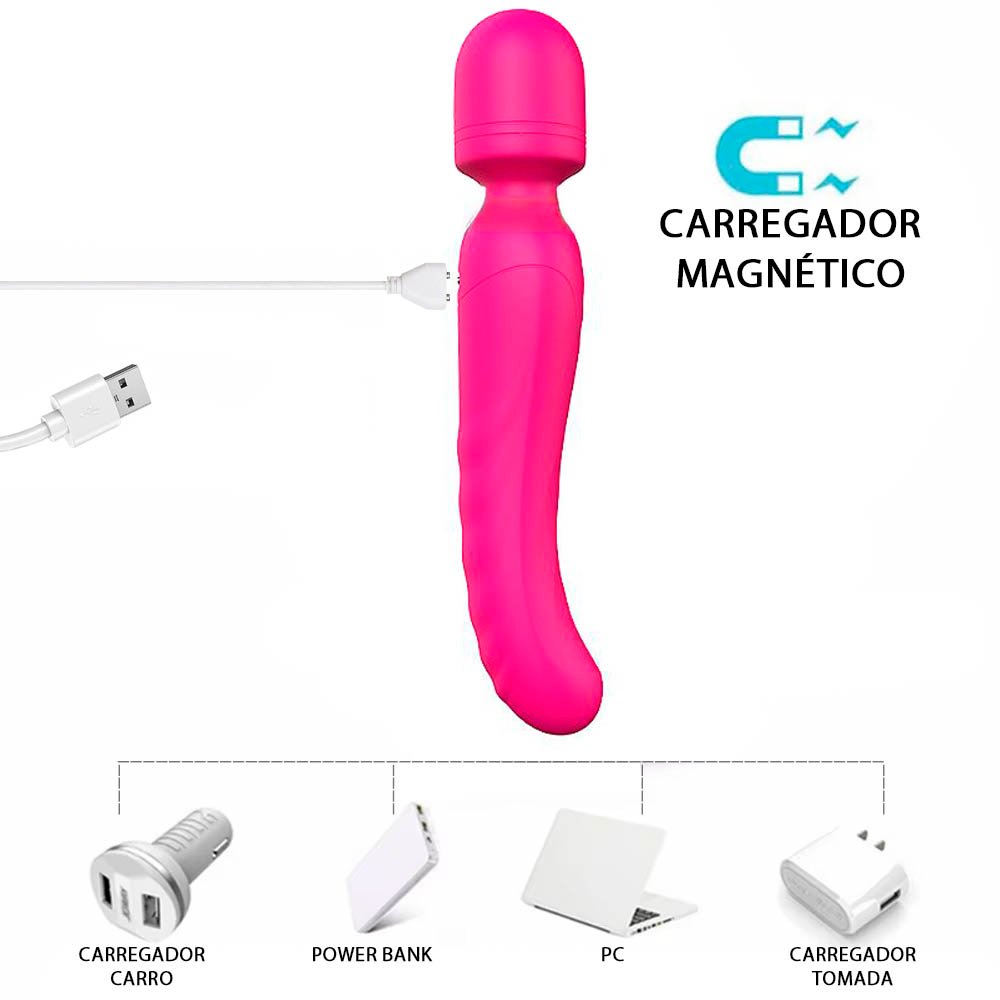 Massageador Er�tico Recarreg�vel em Silicone com 9 Vibra��es e Aquecimento Iris Pink | Foto 05