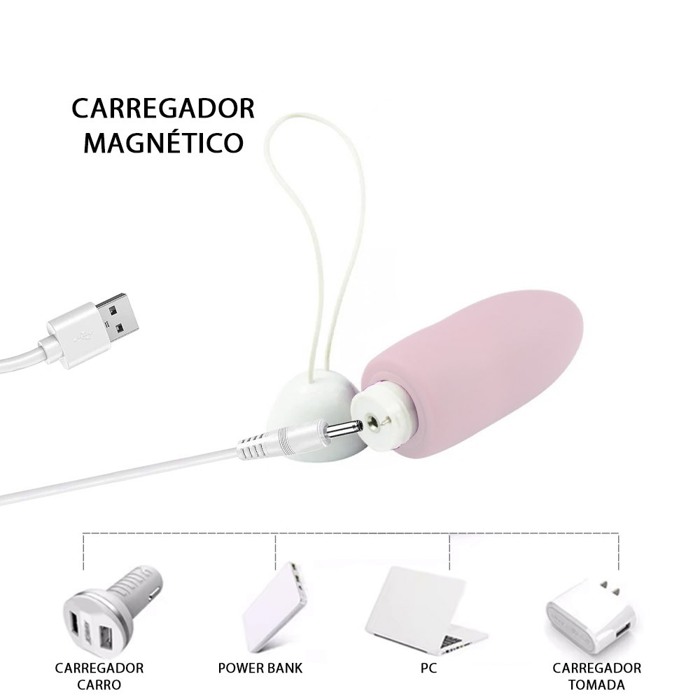 Vibrador Bullet Recarreg�vel em Silicone com 10 Vibra��es e Controle por APP Rosa | Foto 04