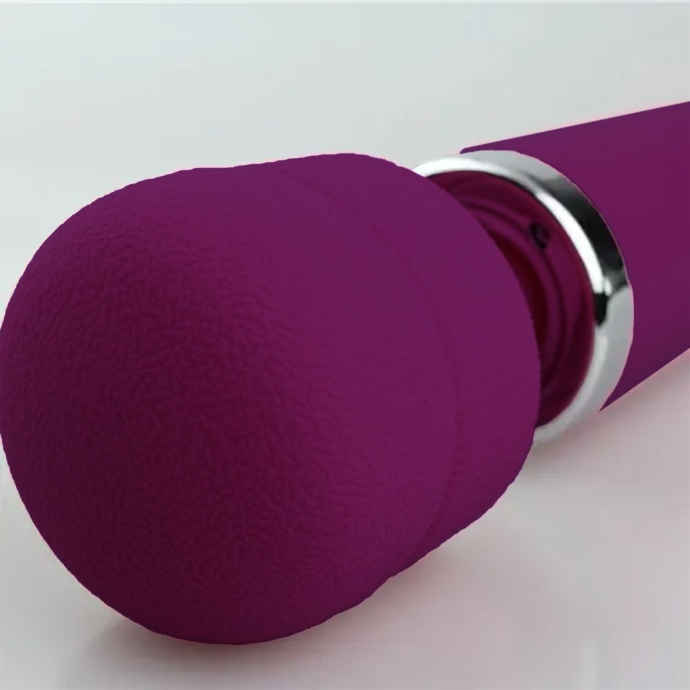 Massageador Er�tico Recarreg�vel em Silicone e ABS com 10 Vibra��es Varinha M�gica Roxo | Foto 04