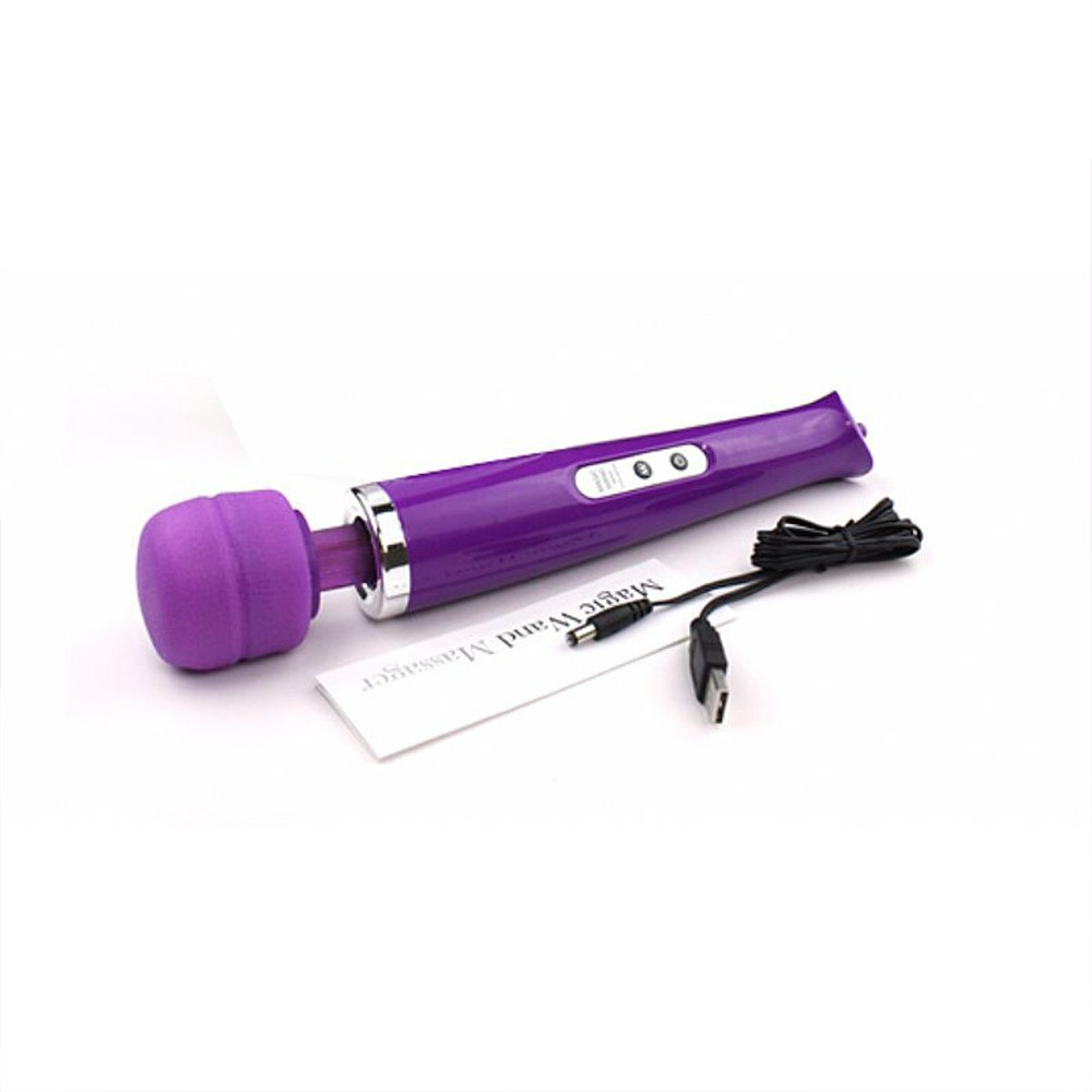 Massageador Er�tico Recarreg�vel em Silicone e ABS com 10 Vibra��es Varinha M�gica Roxo | Foto 05