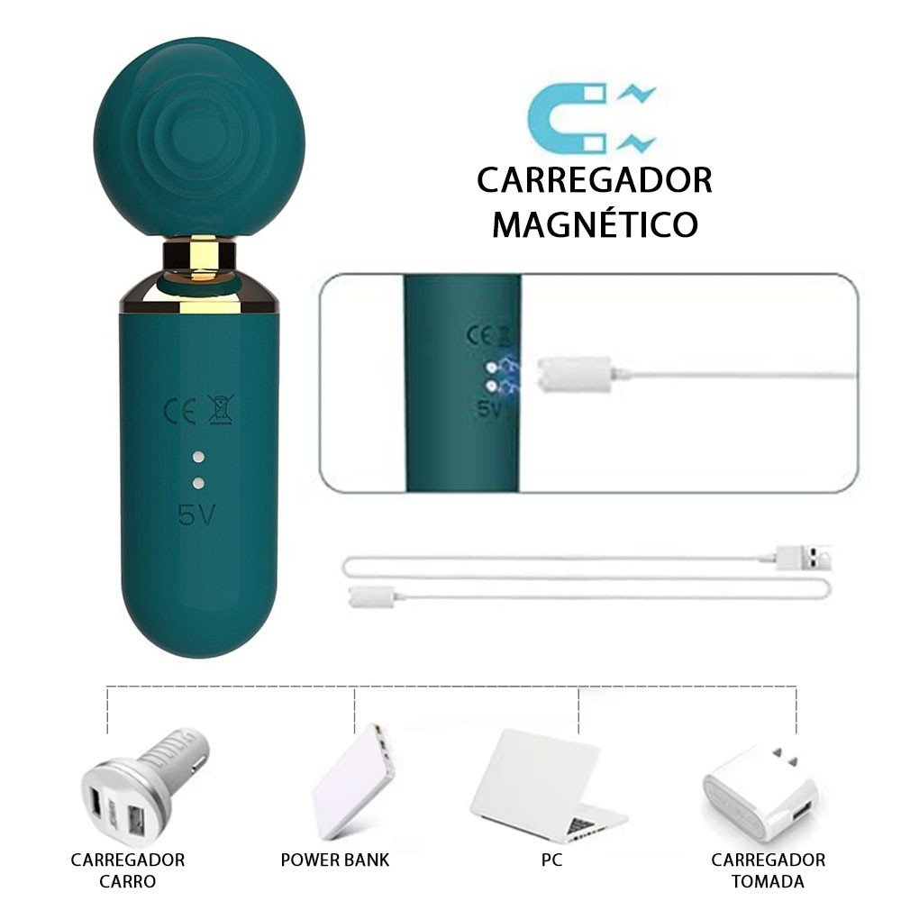 Vibrador Feminino Recarreg�vel em Silicone com 10 Pulsa��es e 10 Modos de Tapping Verde | Foto 05