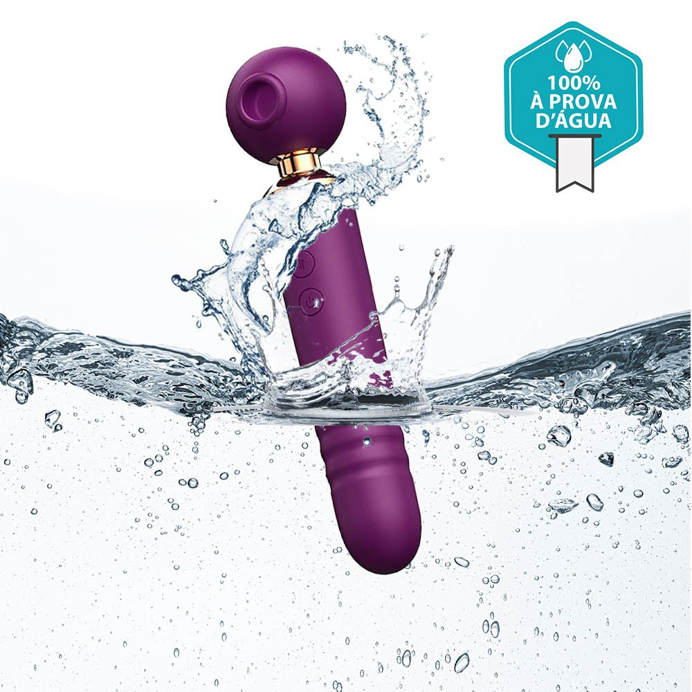 Vibrador Feminino Recarreg�vel em Silicone 3 em 1 - 10 Modos de Pulsa��o, Vai e Vem e Tapping Roxo | Foto 04
