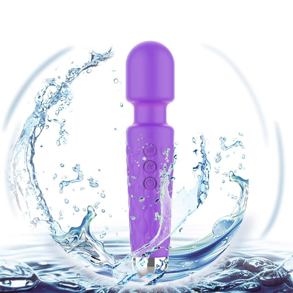 Massageador Er�tico Varinha M�gica em Silicone (Toque Aveludado) com 20 Vibra��es Jenny Roxo | Foto 04