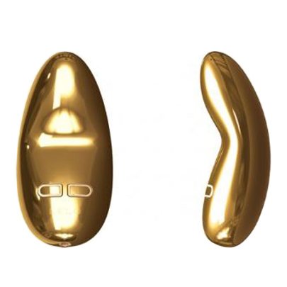 Vibrador para Clit�ris Yva em Ouro 18 Quilates - vista frontal e lateral