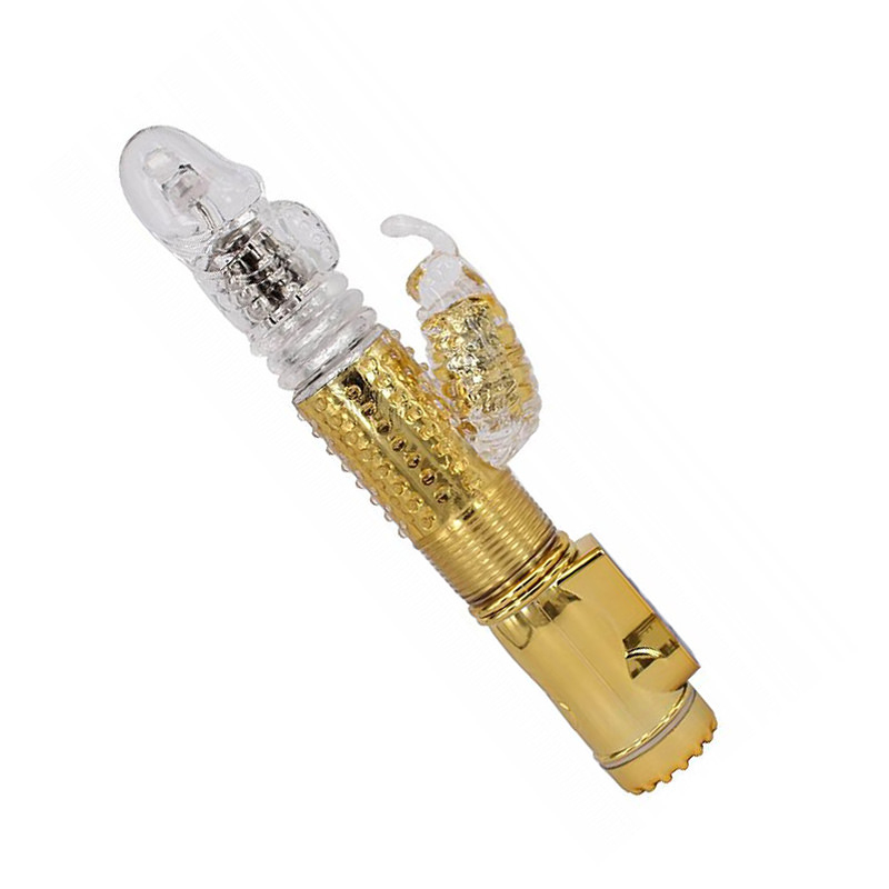 Vibrador Rabbit com Vai e Vem, Multivelocidade Dourado | Foto 04
