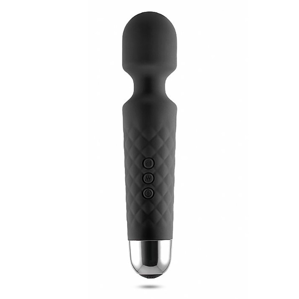 Massageador Er�tico Varinha M�gica Preto | Cabe�a em silicone e painel de controle