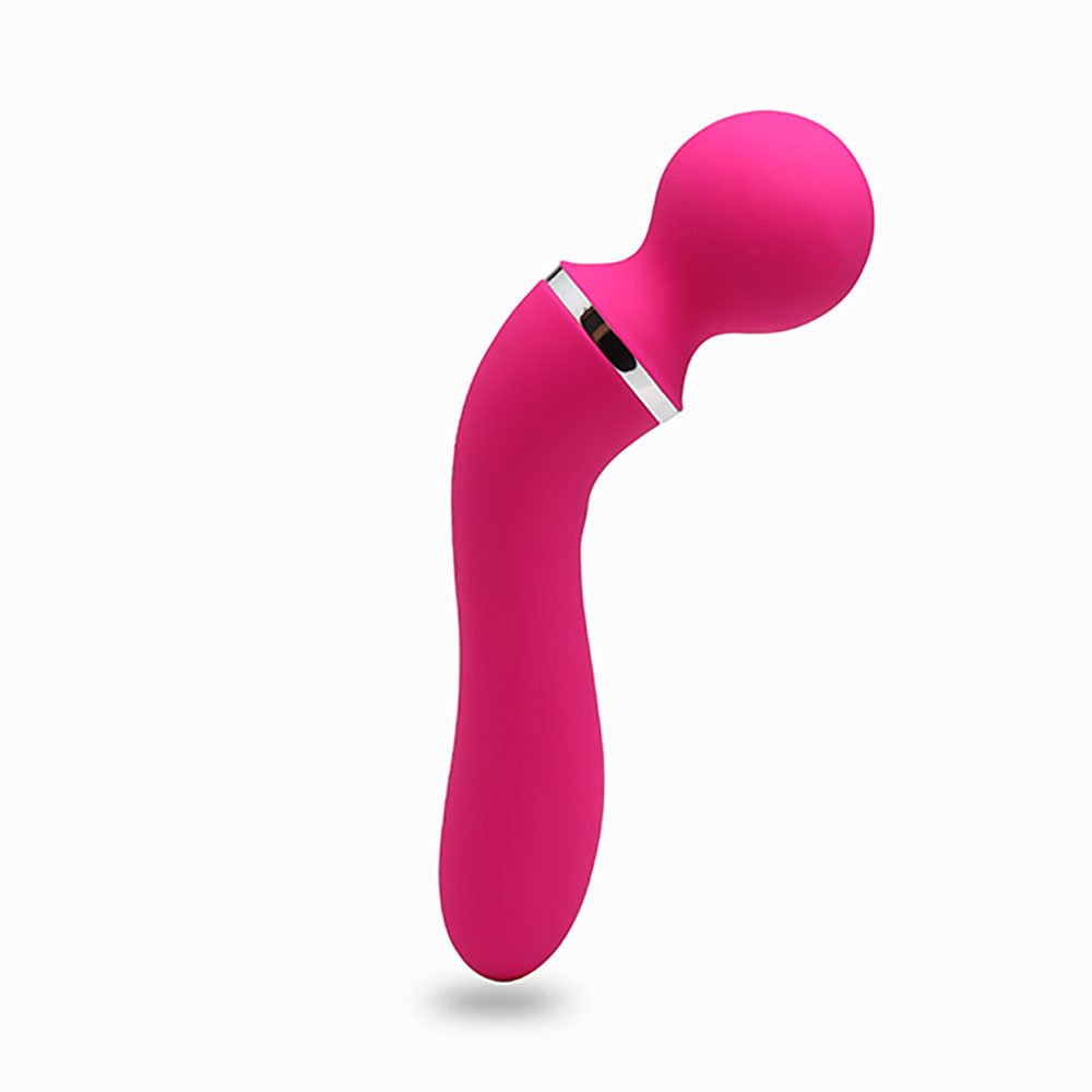 Massageador Er�tico Recarreg�vel em Silicone com 10 Vibra��es e 4 Ponteiras Pink com ponteira de bolinha