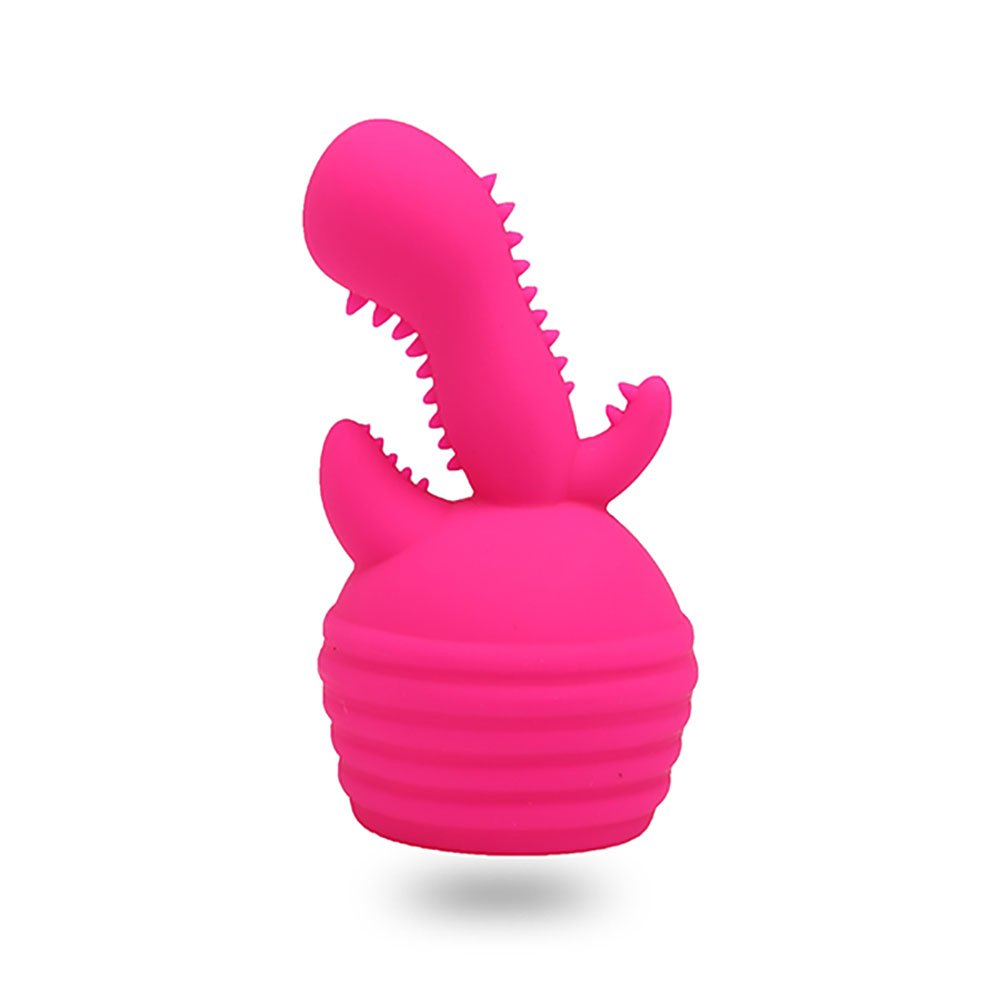 Massageador Er�tico Recarreg�vel em Silicone com 10 Vibra��es e 4 Ponteiras Pink | Foto 05