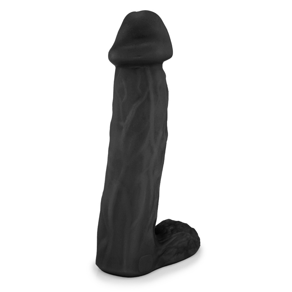 P�nis Gigante e Grosso Flex�vel com Escroto Valente 31 x 7,8cm Preto - Foto 03