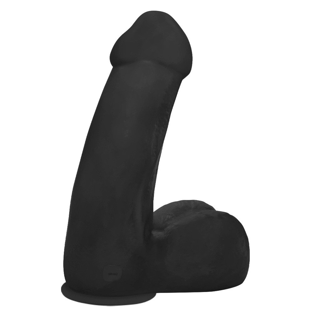 P�nis Gigante e Grosso Flex�vel com Escroto e Ventosa Miudo 32 x 10cm Preto | Foto 03