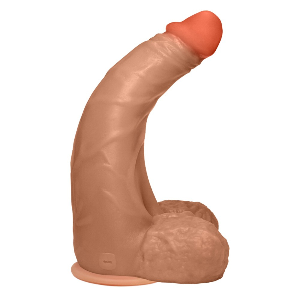 P�nis Gigante e Grosso Flex�vel com Escroto e Ventosa Profundo 36 x 10cm Bege - Vista Lateral com Veias Real�sticas