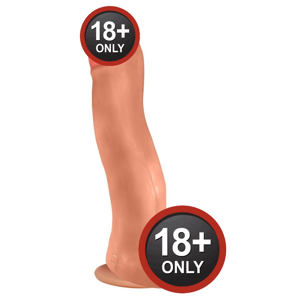 P�nis Gigante e Grosso Flex�vel com Escroto e Ventosa Anaconda 37 x 9cm Bege | Foto 03