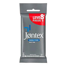 Preservativo Jontex Sensitive Mais Fino Leve 8 Pague 6 Unidades