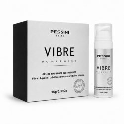 Vibrador L�quido 3 em 1 Vibre Power Mint: Aquece, Lubrifica e Vibra Sabor Menta sem A��car 15ml