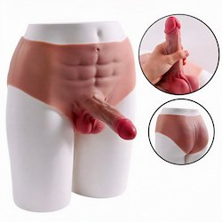Cinta Peniana para Ela em Cyberskin com P�nis de 16,5 x 3,2cm Bege